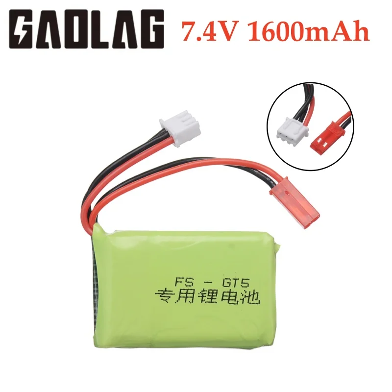 Li-Ion Akku für FS GT5 2,4G 6CH Sender FPV Racing Drone RC Quadcopter RC Spielzeug Teile 7,4 V 1600 mAh lipo batterie JST Stecker 2S