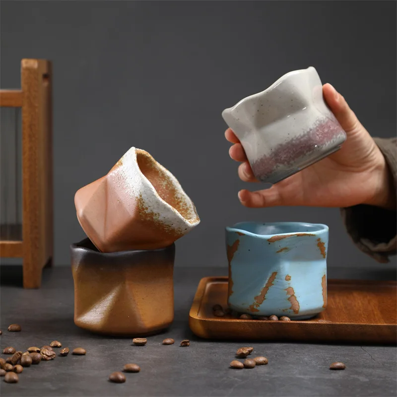 Ofen gedreht Kaffeetasse Ofen gedreht kleine Tasse Kung Fu Teeschale Retro Keramik Teetasse heißer Verkauf Steinzeug Master Cup Image
