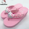 Sanrio Hello Kitty Melody Trend Flip Flops für Frauen Y2k Süße dicke Sohle Anti-Rutsch-Sandalen Urlaub Strand Slipper Freizeitschuhe