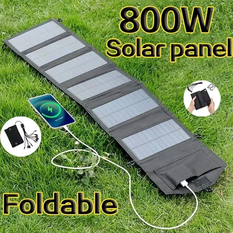 800w faltbare Solar panel tragbare 6-fach Solarpanels Ladegerät USB 5V DC Vollzeit Power Solar panel mobile Strom versorgung Image