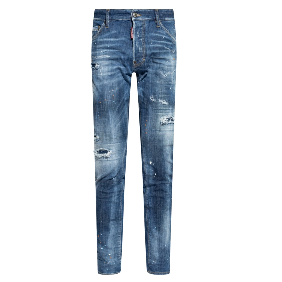 Dsquared2 Cool Guy Jean Blaue, verstärkte, zerrissene Jeans