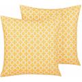 Set di 2 cuscini da Giardino Gialli con Zip Moderni 40 x 40 cm