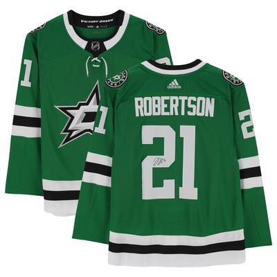 Von Jason Robertson signiertes, kellygrünes, authentisches Adidas-Trikot der Dallas Stars Image