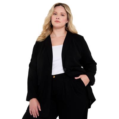 Plus Size Women's Smooth Classic Blazer by June+Vie in Black (Size 14/16)