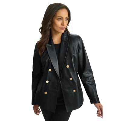 Plus Size Women's Double-Breasted Blazer by Jessica London in Black (Size 26 W)