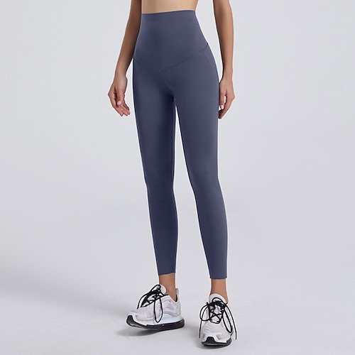 Per donna Pantaloni da yoga Leggings foderati in pile Leggings da yoga Sollevamento glutei Controllo addominale Vita Alta Pilates Allenamento in Palestra Allenamento Collant Tinta unica Rosa baby