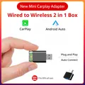 2 In1 Wireless Carplay e Android Auto AI Box cablato a Wireless Carpay Mini adattatore Bluetooth per autoradio con Wired Carplay Box