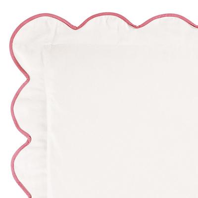 Emma Scalloped Duvet Cover - Raspberry, Twin - Ballard Designs