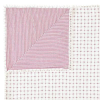 Georgie Pom Pom Quilt - Raspberry, Twin - Ballard Designs