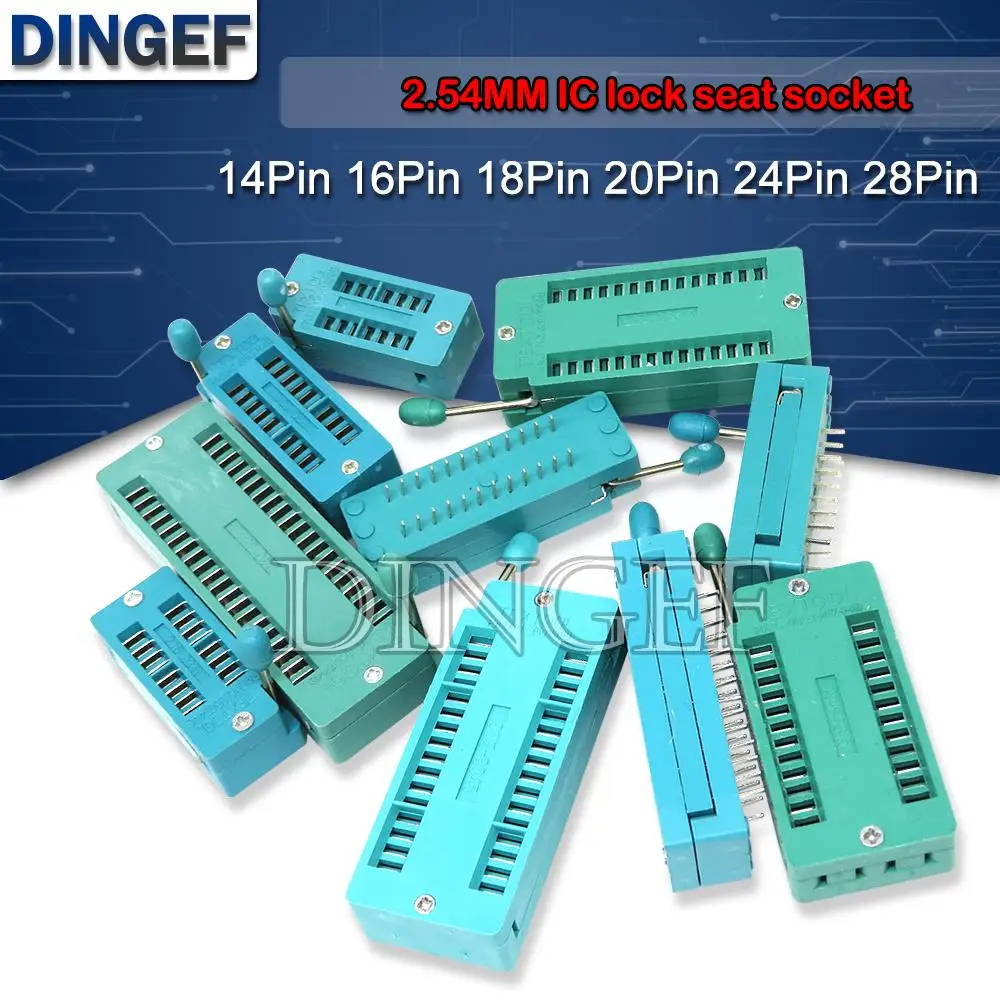 2,54 MM IC lock sitz buchse Test Universal ZIF buchsen 14Pin 16Pin 18Pin 20Pin 24Pin 28Pin 14P 16P 18P 20P 24 28P IC buchse Image
