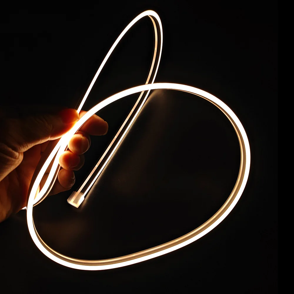 Super schmale Silikon Neonröhre Streifen Licht flexible Einbau Silikon Gel Diffusor Kanal wasserdichte Schrank Schrank Lampe DC12V
