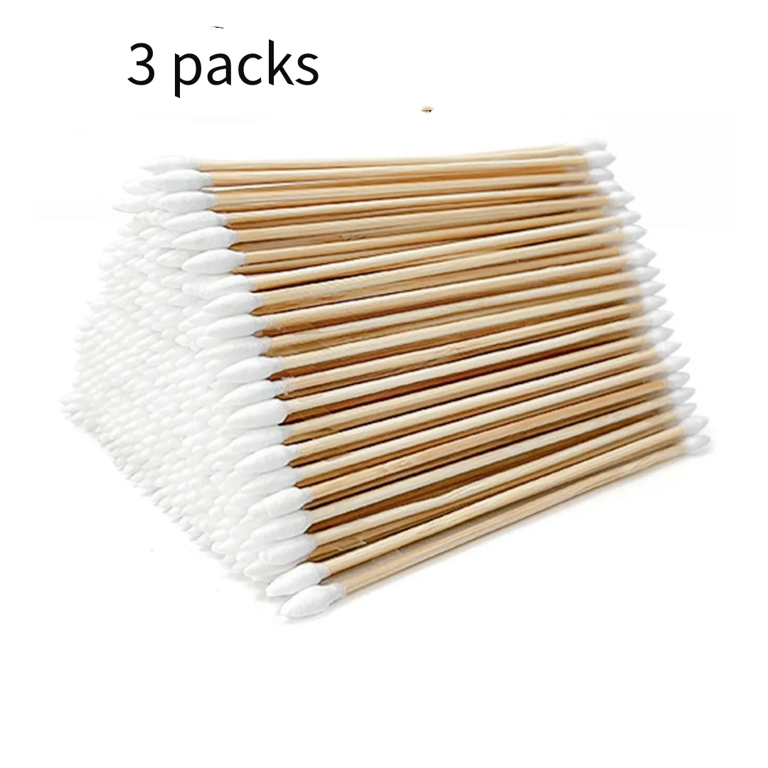 300/pcs 6 Zoll lange Wattes täbchen mit Holzgriffen, Tattoo-Applikator zur Reinigung, Baumwoll stäbchen Öl Make-up Image