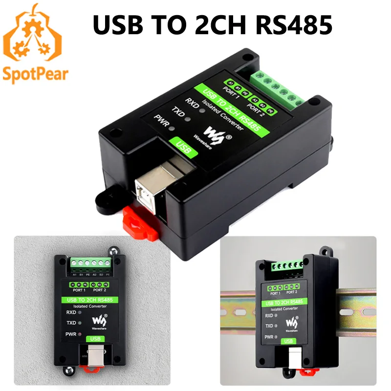 Waveshare USB TO RS485 2CH Konverter FT2232HL Grade Isolierter Konverter Image