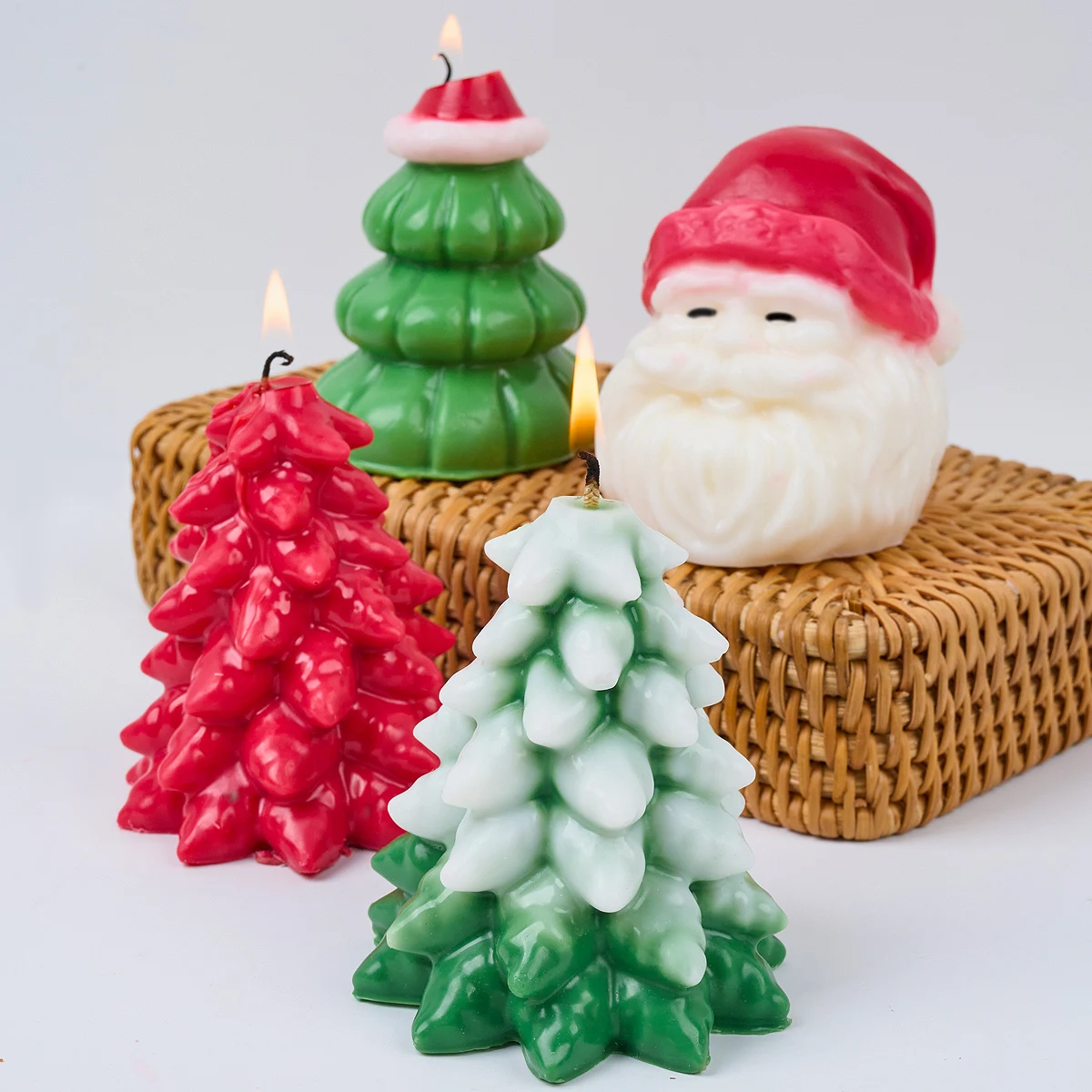 3d Weihnachten Serie Silikon Kerzen form DIY Weihnachts baum Santa Claus Seifen formen Gips Harz Gussform Wohnkultur Handwerk Geschenke Image