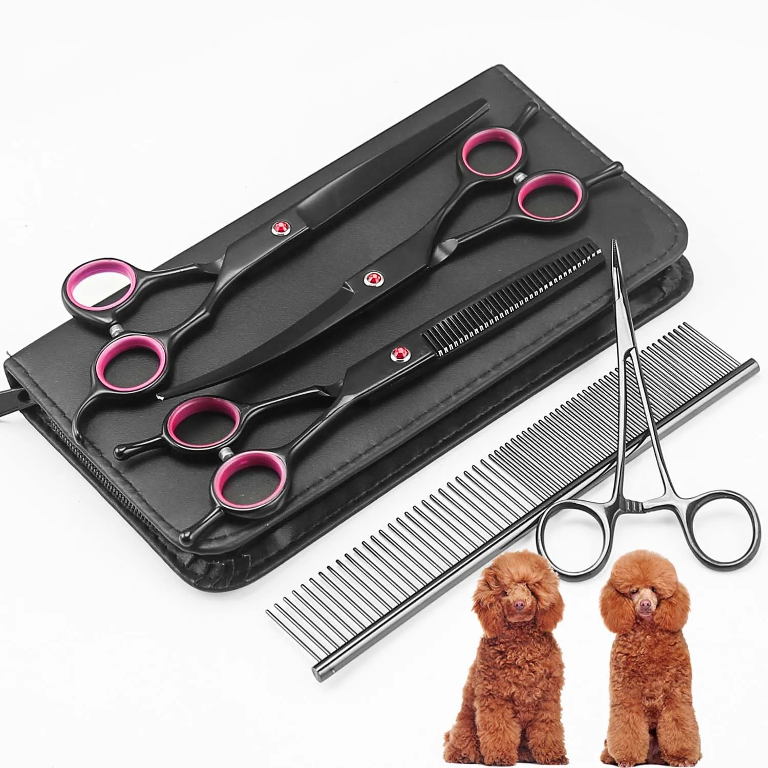 Hundesalon Schere Hund Haar Werkzeug Set Professionelle Trimmen Schere Gebogene Schere Teddy Haarschneiden Schere Pet Liefert Image