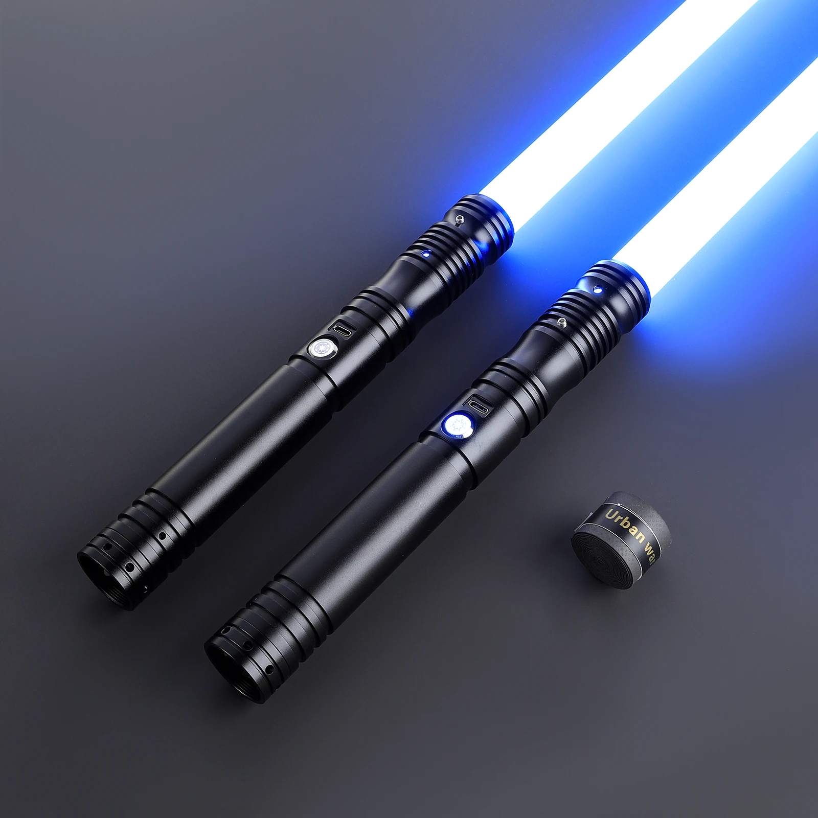 Lgt sabers tudio metal grit force schweres Duell doppel blättriges Lichtschwert Bluetooth unendlicher Farbwechsel mit 34 Sounds chriften Image