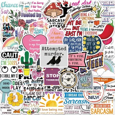 50PCS Lustige Snarky Sarkastische Phrase Aufkleber DIY Aufkleber Planer Laptop Fahrrad Gitarre Skateboard Auto Geschenk Wasserdichte Aufkleber Image