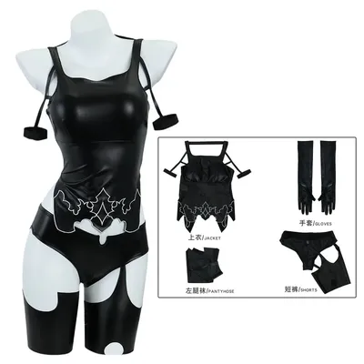 Anime nier: automata a2 cosplay kostüm sexy schwarzer kampf anzug für frauen mädchen schöne Image