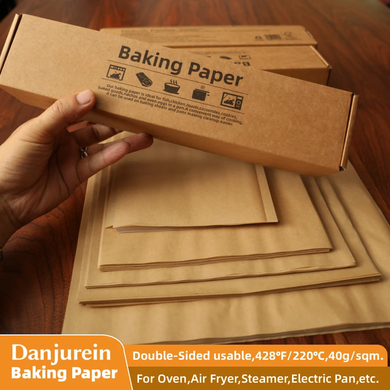 4"6"8"9"10"12"16" Backpapier Pergamentpapier Vorgeschnittenes, antihaftbeschichtetes, quadratisches Grillen, Lebensmittelverpackung, Luftfritteuse, dampfendes Keks Image