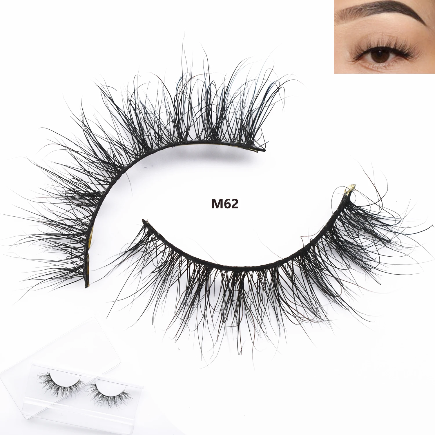 M62 Geflügelte Nerz Wimpern Flauschige 3D Nerz Wimpern Natürliche Lange Nerz Falsche Wimpern Verlängerung Nerz Wimpern Schönheit Make-Up Wimpern Image