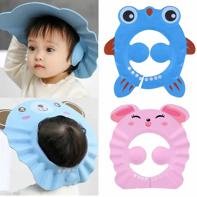 Verstellbarer Haar wasch hut für Kinder Baby party Soft Cap Gehörschutz sicher Kinder Shampoo Bade dusche schützen Kopf bedeckung Image