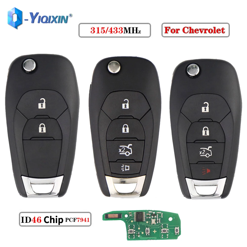 315/433 MHZ Flip Remote Auto Schlüssel Für Chevrolet Cruze Avo Trailblaze Malibu GM 2015 + Onix kobalt Prisma Spin S-10 ID46 Chip Kein Logo Image