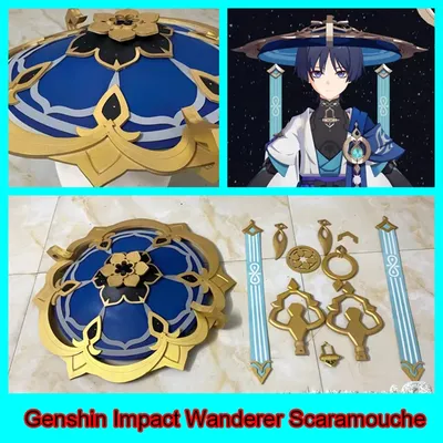 Spiel Genshin Auswirkungen Cosplay Wanderer Scaramouche Cosplay Kostüm Hut Genshin Auswirkungen Wanderer Cosplay Weihnachten Zubehör Image