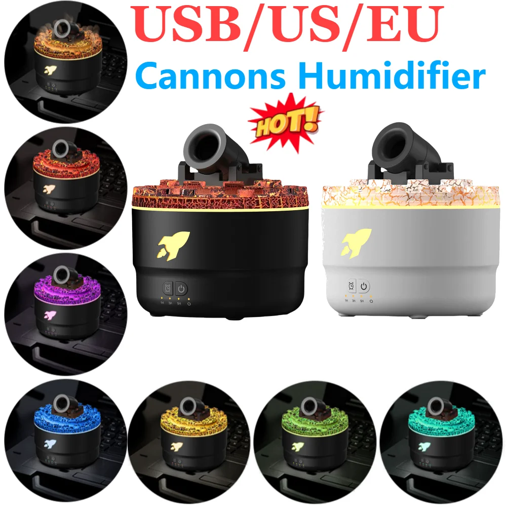 Vulkanische Risse, leichte Kanonen, Luftbefeuchter, Diffusor für ätherische Öle, Kanonenstrahl-Aroma-Luftbefeuchter, Aromatherapie-Diffusor für Schlafzimmer Image