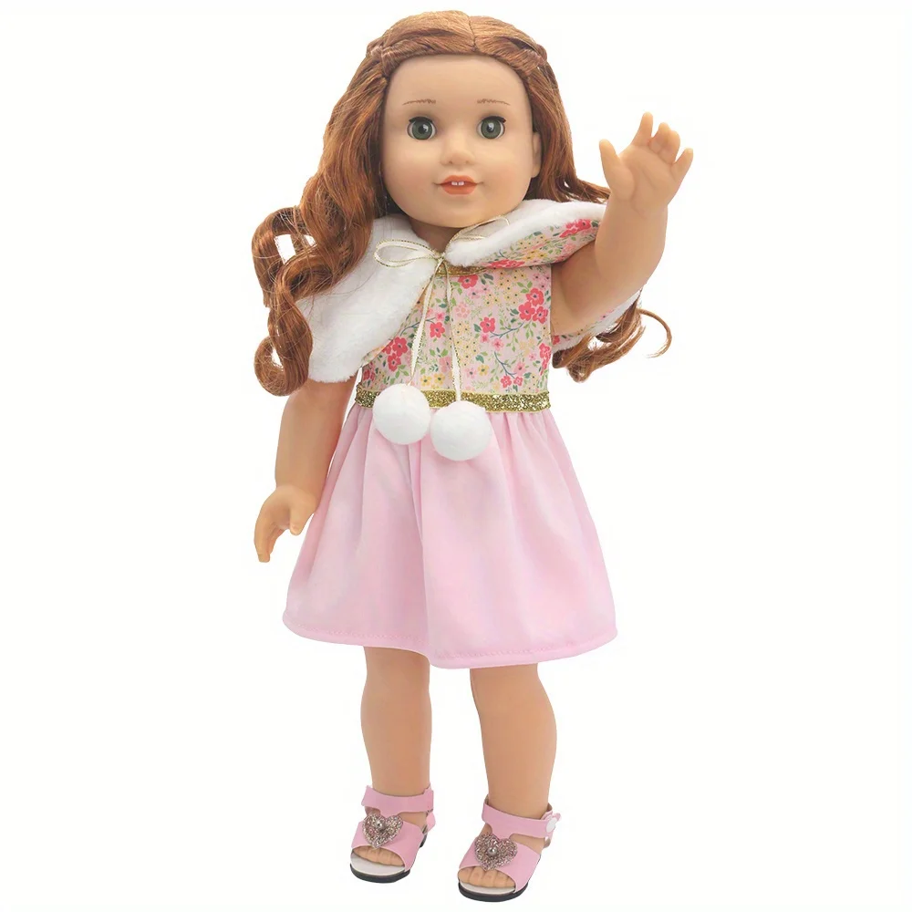 1 Satz weiße Cape-Kleider mit goldenem Besatz für Puppenkleidung für 18 Zoll (45,7 cm) Puppenmädchen. Geeignet für amerikanische Puppen Image