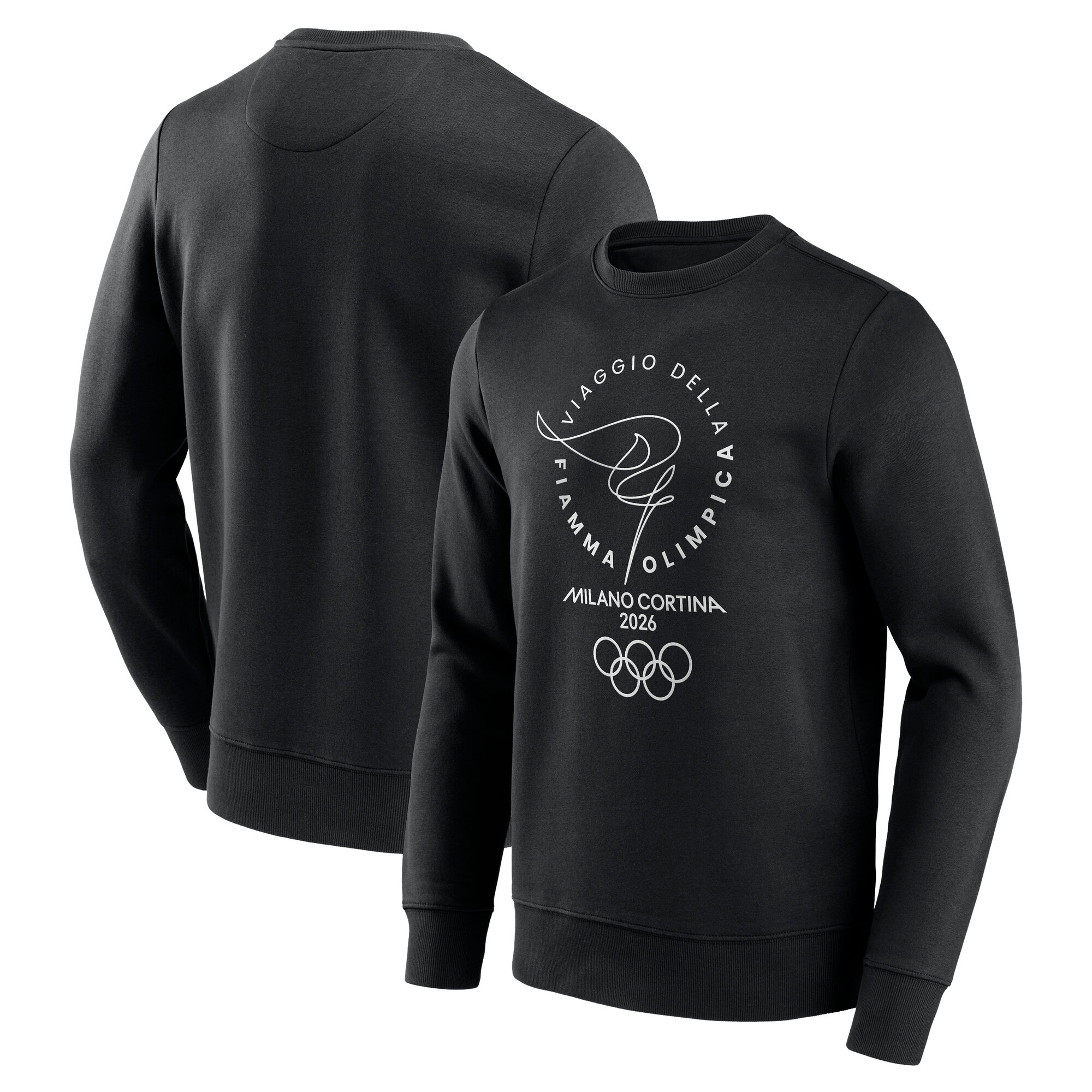 Milano Cortina 2026 Olympics Torch Graphic Crew Sweatshirt – Schwarz Image