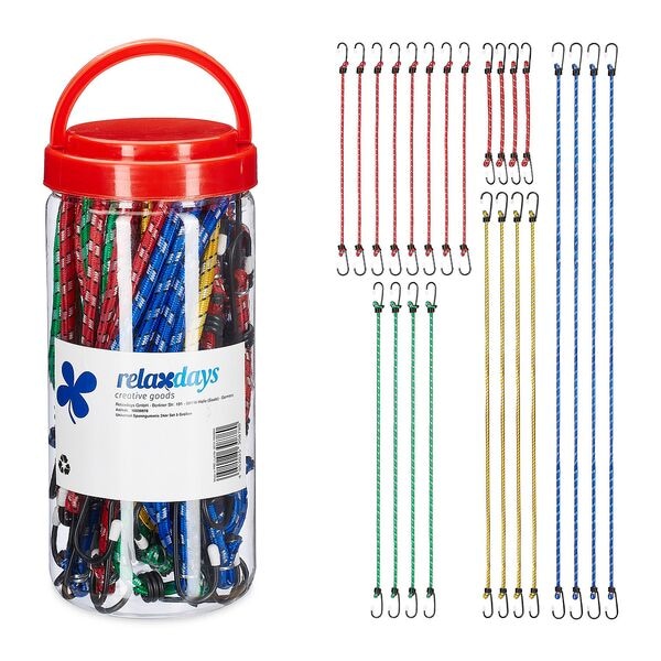 relaxdays 24er-Set Spanngummis - 5 Größen Image