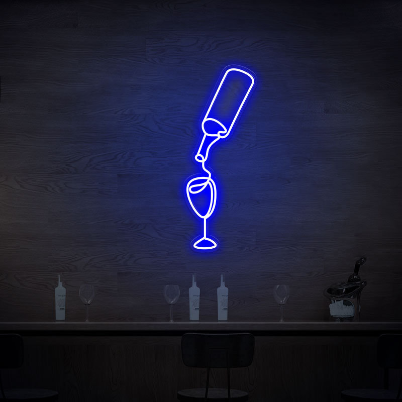 Luci al neon per insegne di vino / Insegne al neon personalizzate per decorazioni da parete per bar / Insegne al neon a LED per vino / Arte per amanti