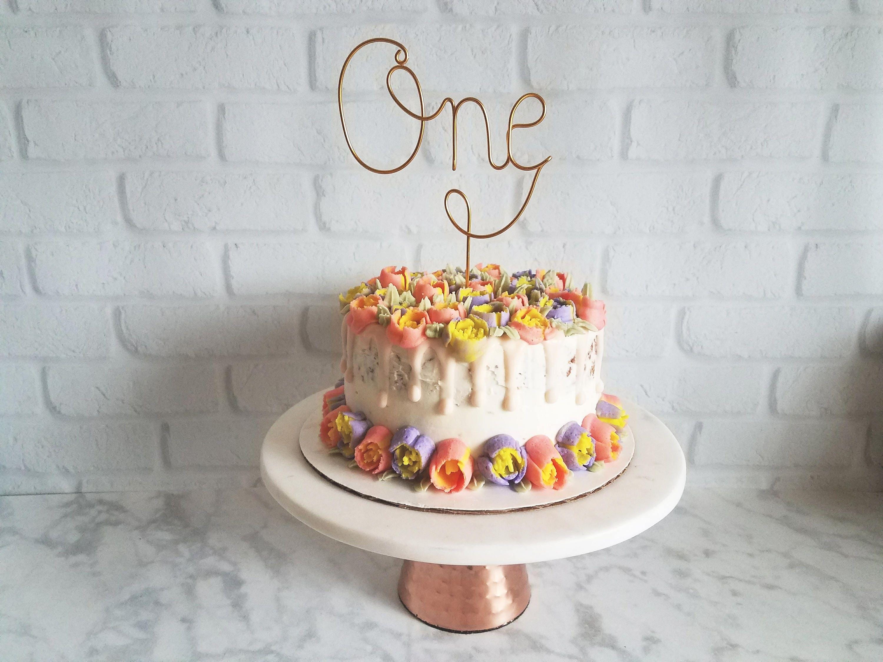 Cake Topper con un filo - Cake Topper con numero - Cake Topper con filo - Cake Topper di compleanno - Rustico chic - Cake Topper in rame - Cake Topper