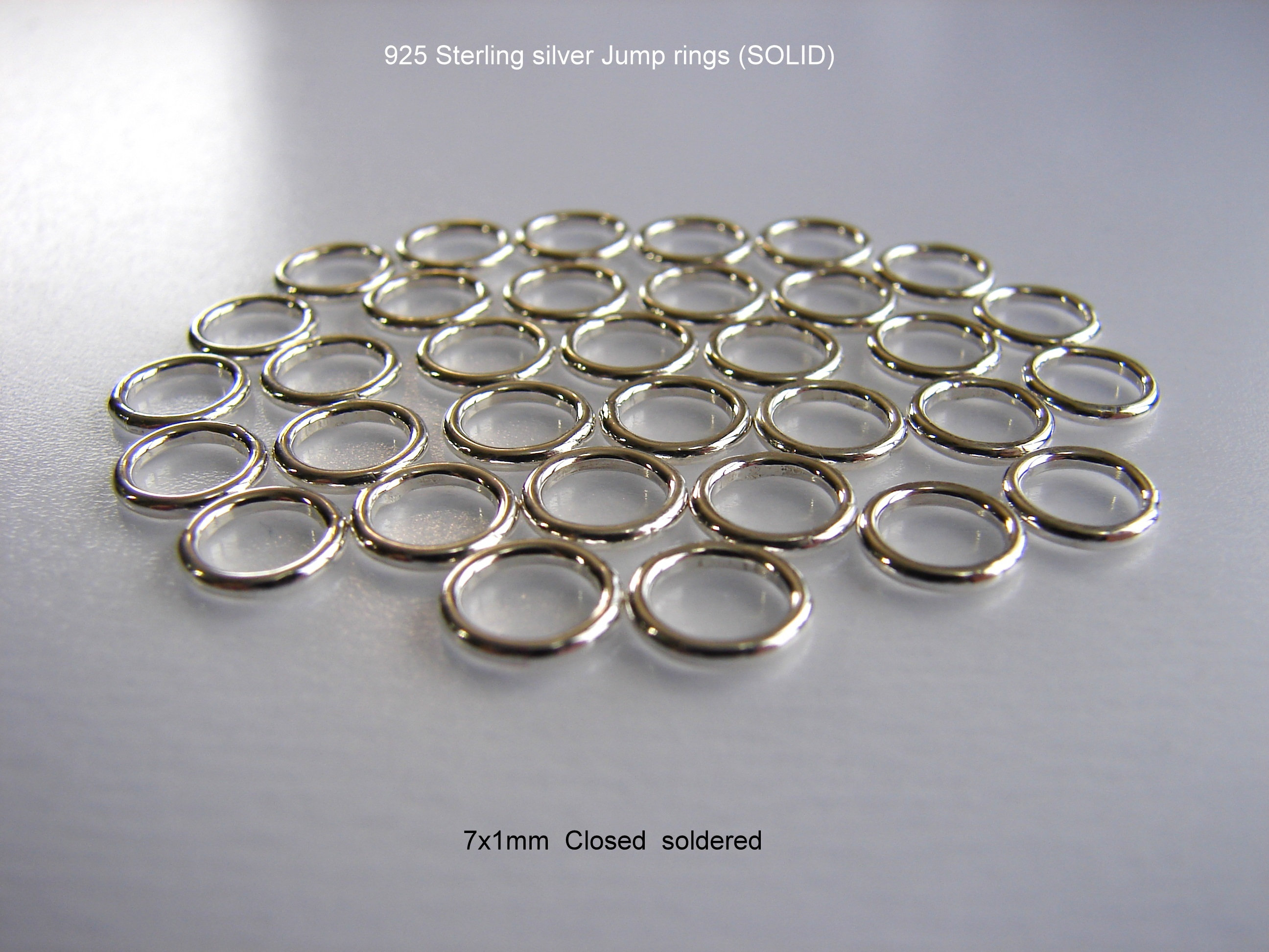 Anelli di salto in argento sterling 925 SOLIDO Diviso, ovale, aperto, chiuso saldato 3 mm 4 mm 5 mm 6 mm 7 mm 10 mm Venduto da 10 pezzi 20 pezzi 30 pe