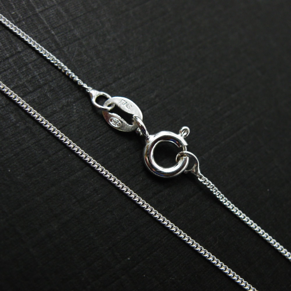 "Collana a catena in argento sterling 925 - Catena a maglia fine per ciondolo - Collana per tutti i giorni (16\",18\",20\",22\",24\",26\",28\",30\",36\") regalo"
