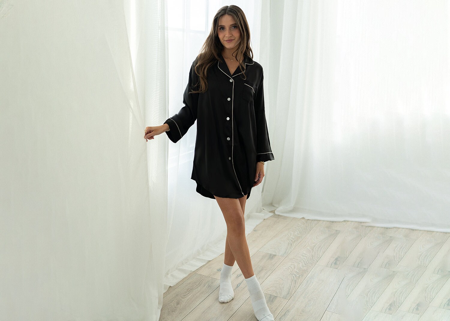 camicia da notte personalizzata da donna, camicia da notte personalizzata con bottoni, camicia da notte in raso, camicia da notte in raso, camicia da