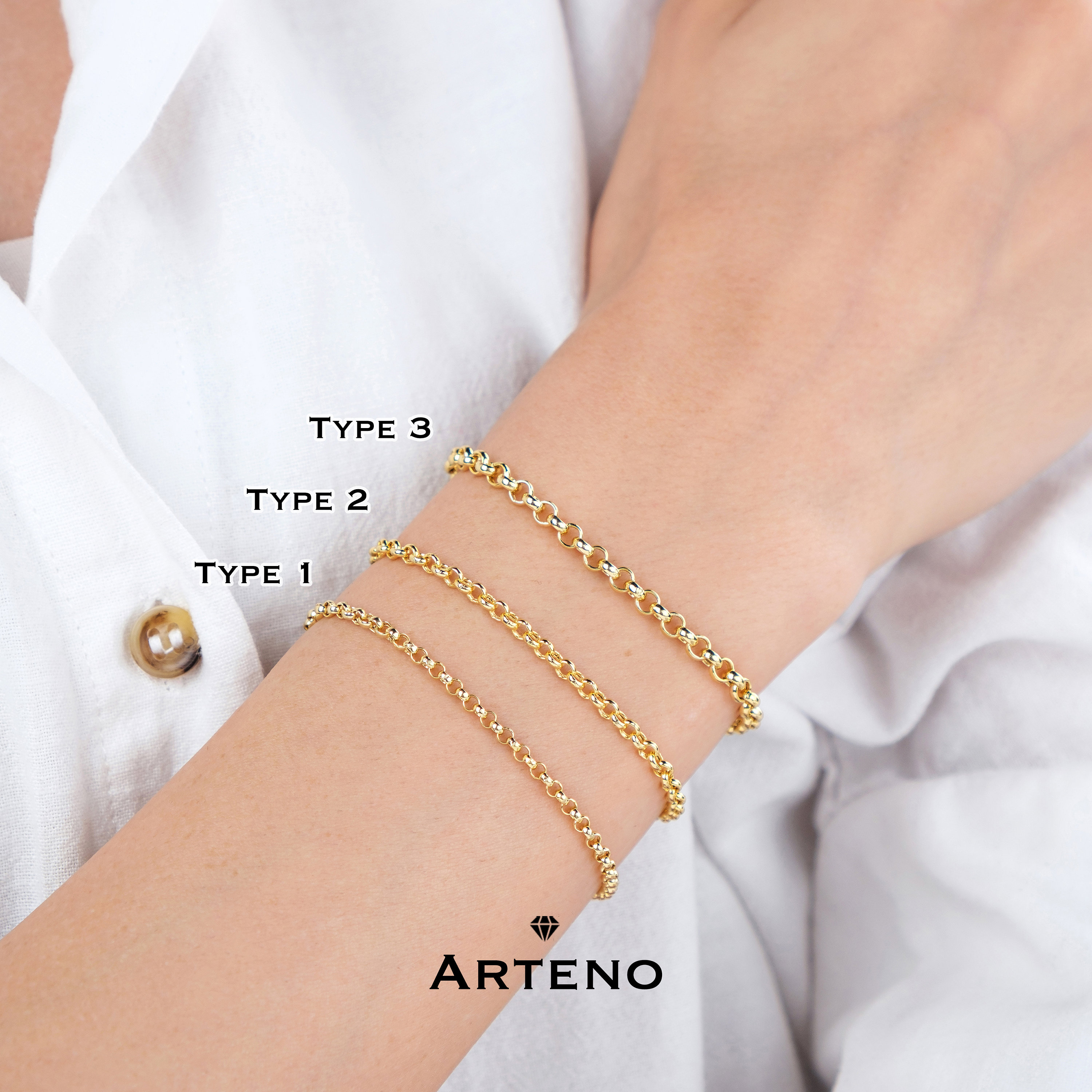 Bracciale a catena Rolo in oro 14k, bracciale in oro Belcher, bracciale spesso in oro, bracciale a maglie in oro massiccio, bracciale delicato in oro