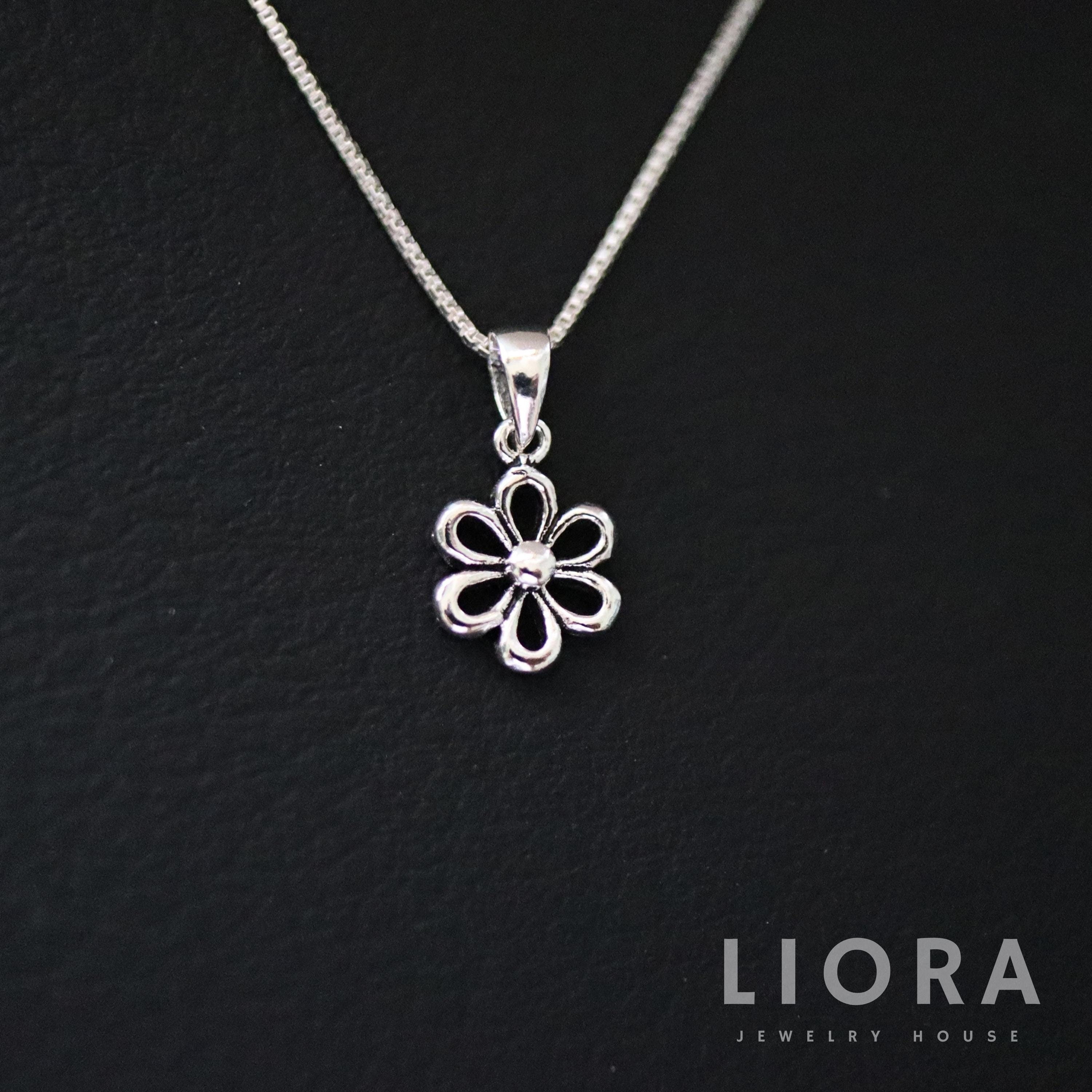 Collana con ciondolo a forma di fiore in argento sterling 925, piccola collana con fiore, ciondolo a forma di fiore, ciondolo a forma di fiore, regalo