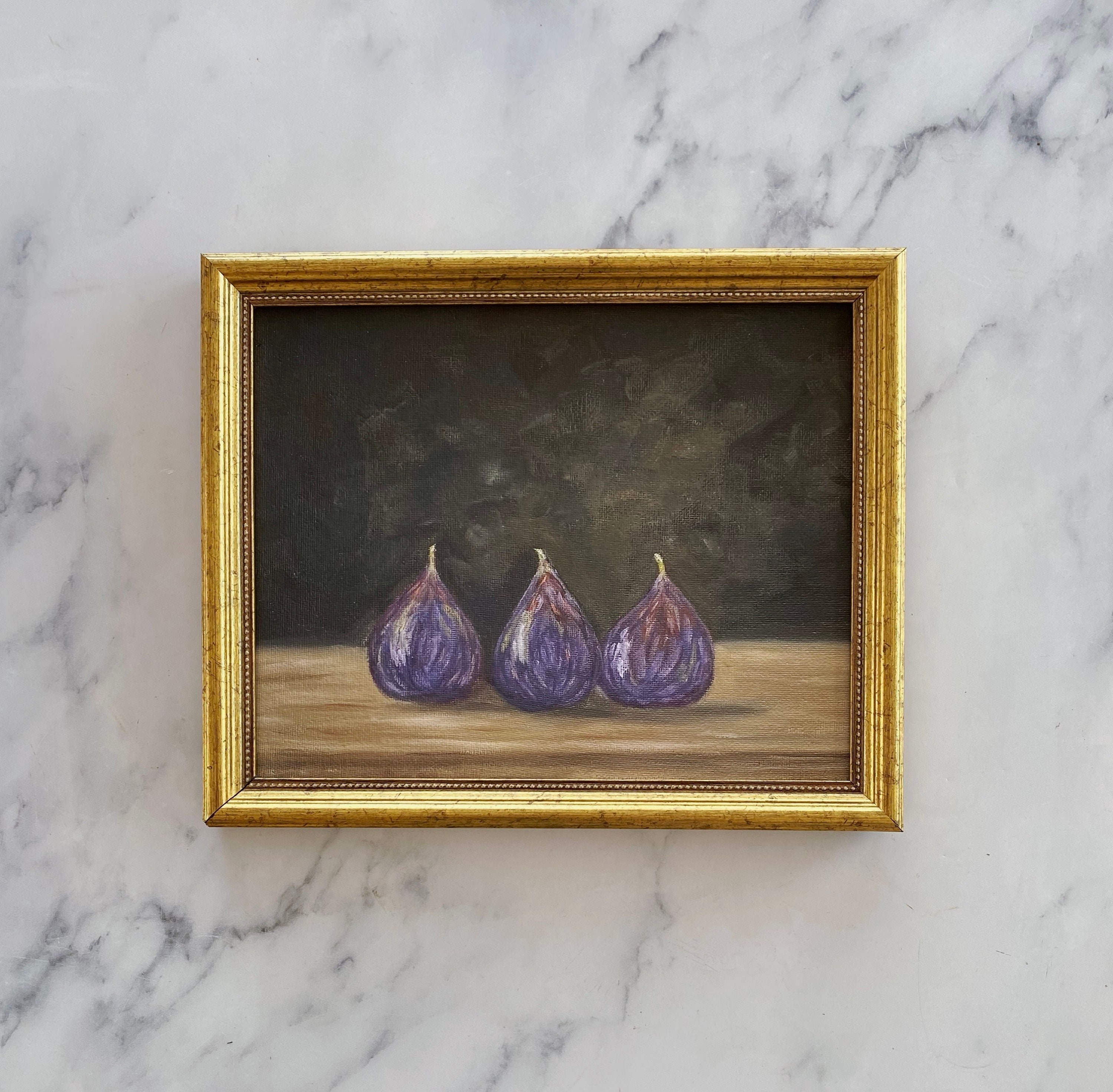 Stampa artistica FIGS - Stampa a olio di fichi senza cornice - Pittura a olio di natura morta malinconica - Arte da cucina - Stampa di natura morta di