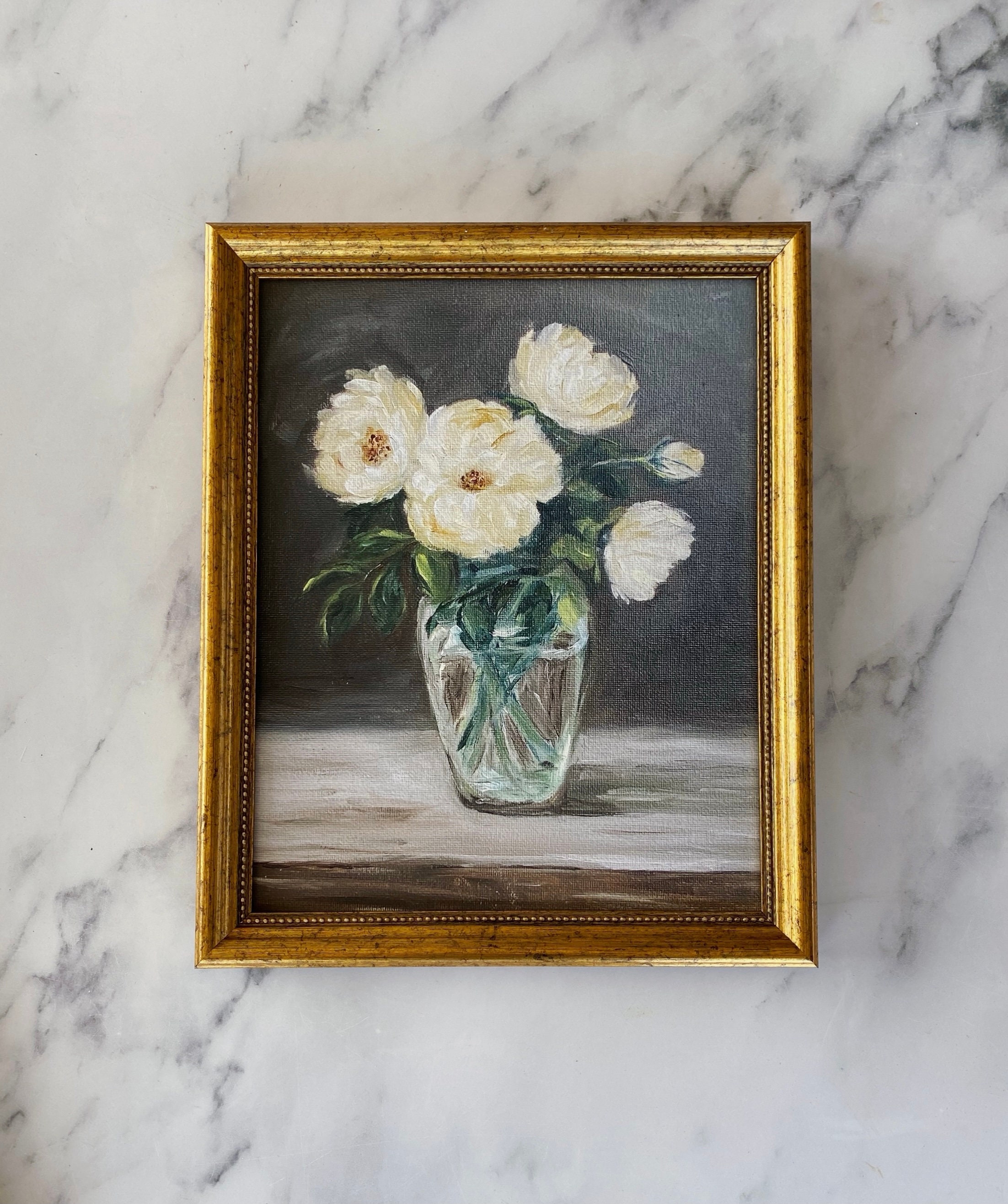 ANALISE Stampa artistica - Stampa di pittura a olio senza cornice - Pittura a olio natura morta originale - Piccolo dipinto a olio di fiori - Dipinto