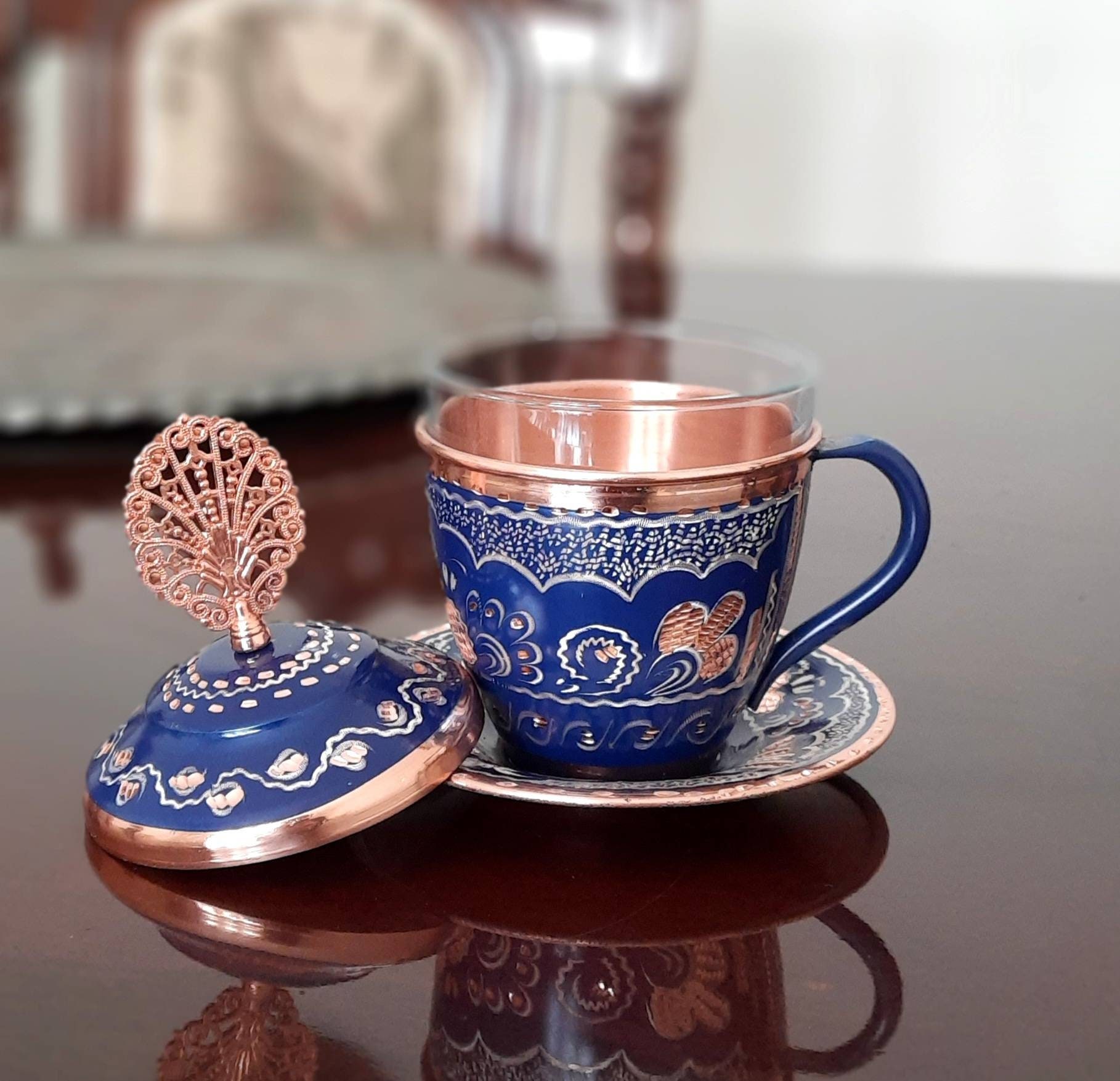 Tazze da tè in rame, tazze da caffè, tazze da cappuccino, tazze e piattini da cappuccino, tazze da espresso, tazze da cappuccino, tazze da tè turche,