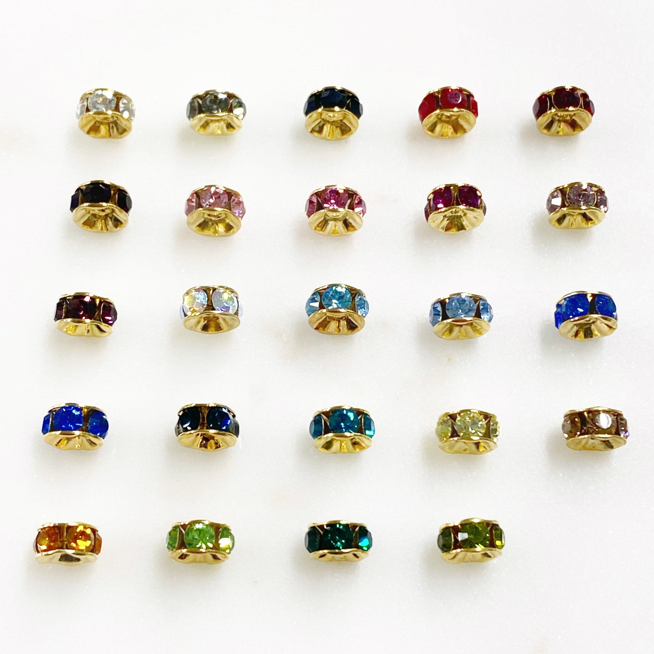 10 pezzi di cristallo austriaco Rondelles 6mm distanziatore perline Autentico cristallo austriaco Scegli il tuo colore Placcato oro Creazione di gioie