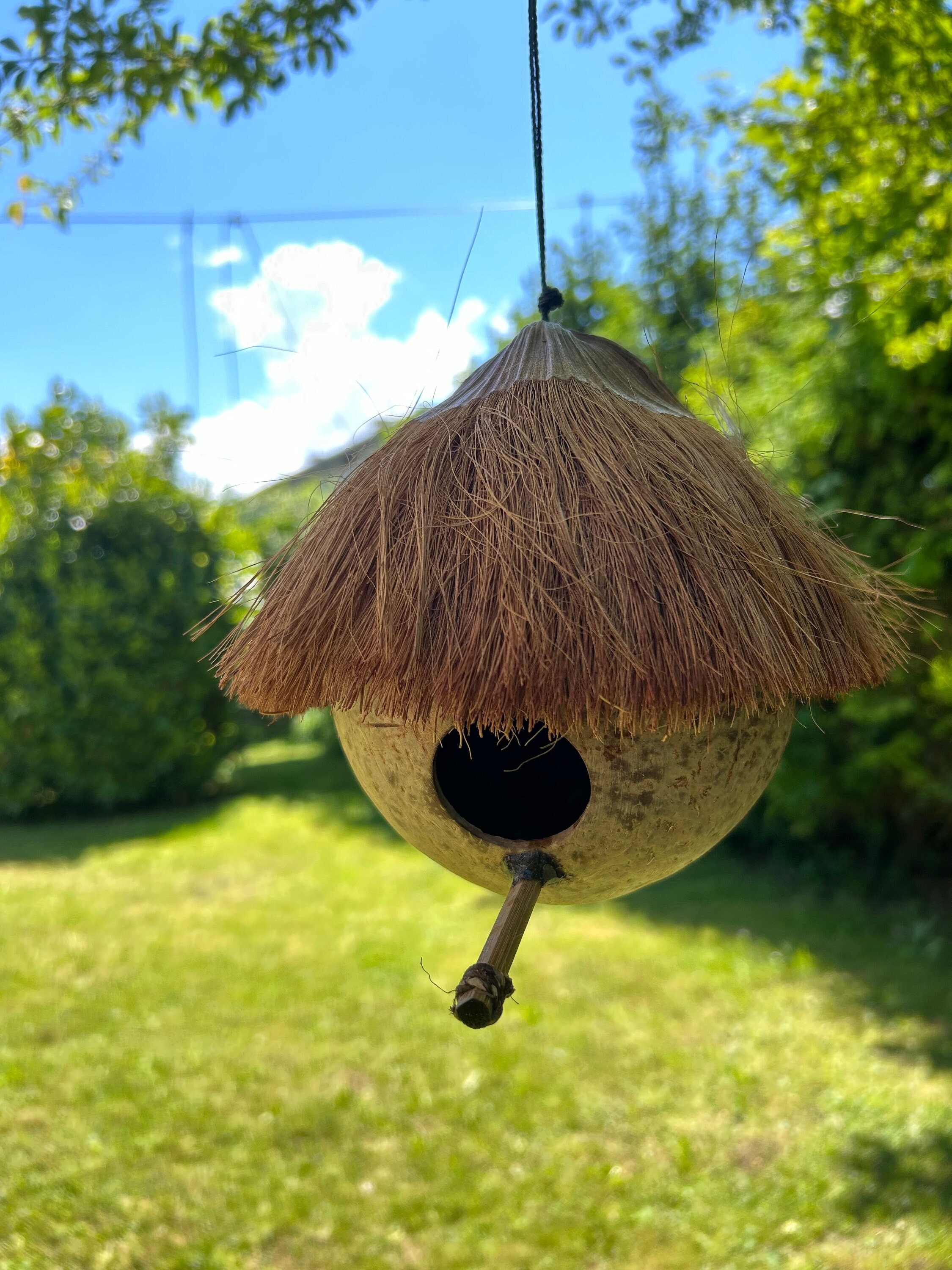 Casetta per uccelli in cocco, casetta per uccelli in cocco, casetta per uccelli, nido per uccelli naturale, nido per uccelli, mangiatoia per uccelli,