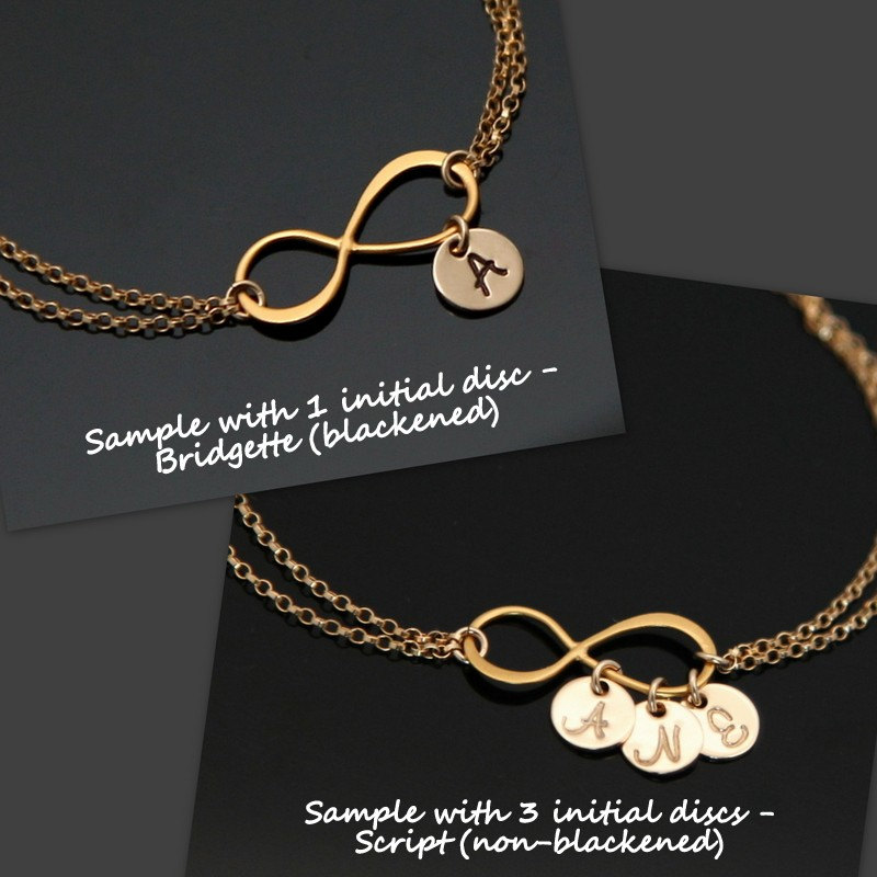 Bracciale Infinity Oro, Bracciale Iniziale Infinity, Bracciale della mamma, Bracciale Sorority, Bracciale Personalizzato, Bracciale d'Amore.