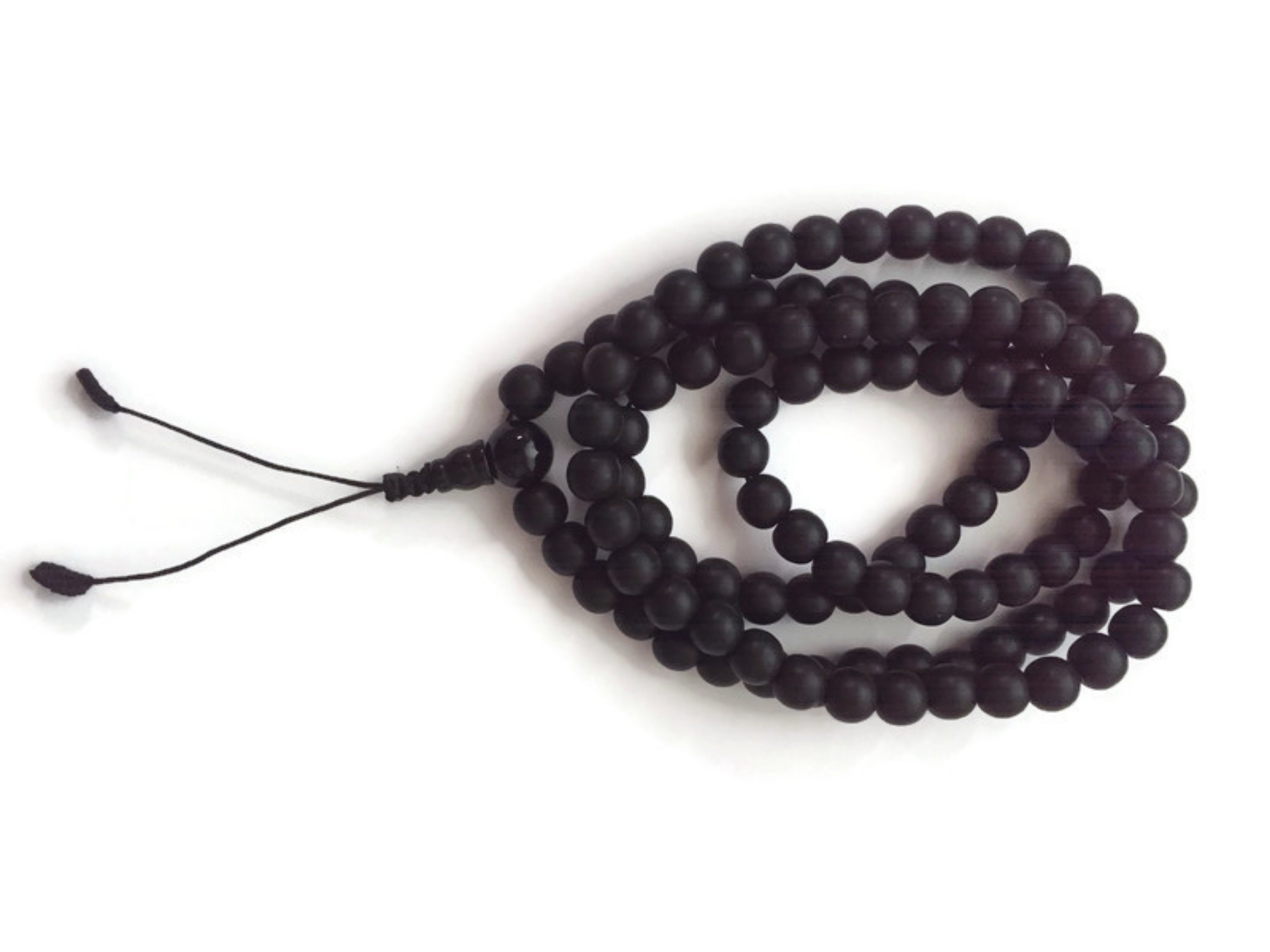 Onice nero opaco naturale 108 perline Mala completa, perline di preghiera di onice nero, perline di meditazione, perline di yoga, onice mala, perline