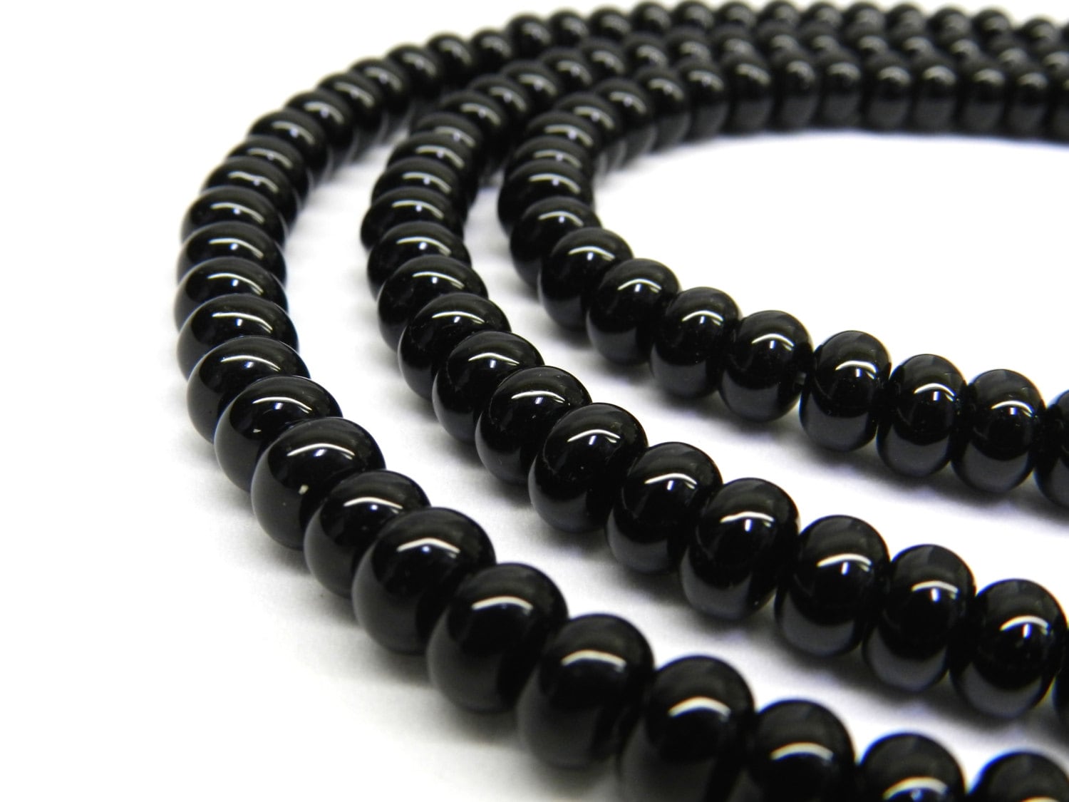 Perline di onice nero, perline rondelle, perline da 6 mm, perline da 8 mm, onice nero, perline di onice, perline nere, pietre preziose nere, perline d
