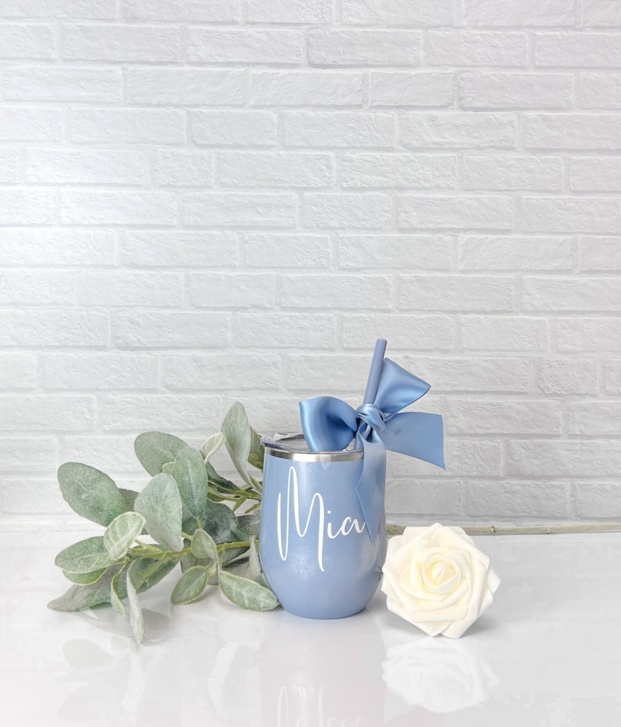 Bicchiere da vino personalizzato Dusty Blue, bicchieri da vino personalizzati, bicchieri da vino personalizzati, bicchiere da vino personalizzato, reg