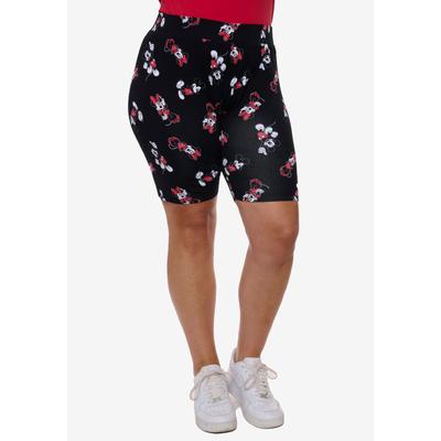 Plus Size Women's Women's Disney Mickey Mouse Bike Shorts Black All-Over Print by Disney in Black (Size 5X (30-32))