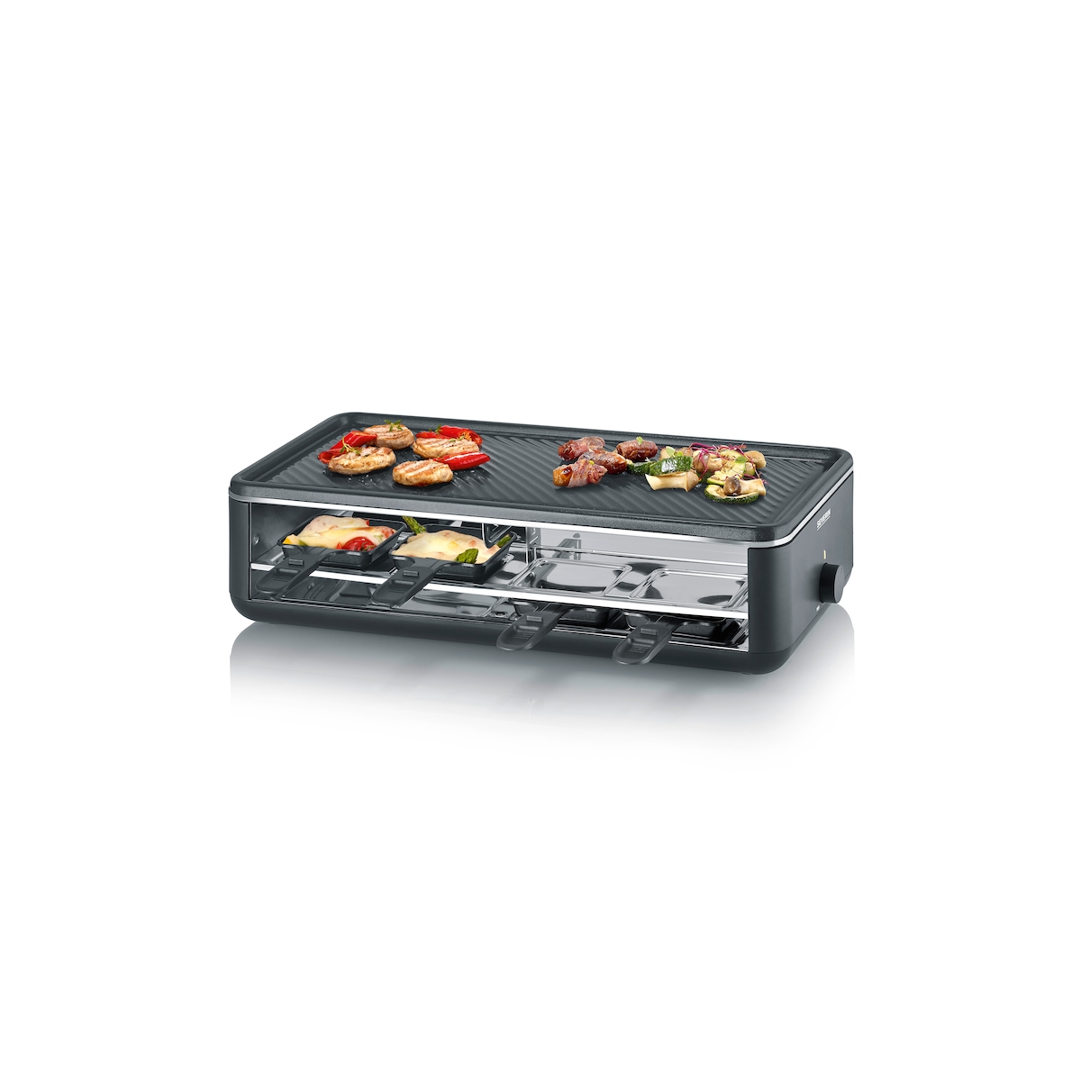SEVERIN RG 2365 Black Line Lite Raclette-Grill mit Grillplatte Image