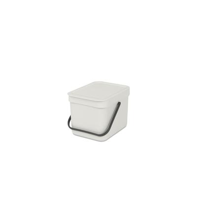 Brabantia Abfallsammler mit Stay-open Deckel | 6 Liter, HxBxT 18x20x24,5cm | Kunststoff | Hellgrau Image